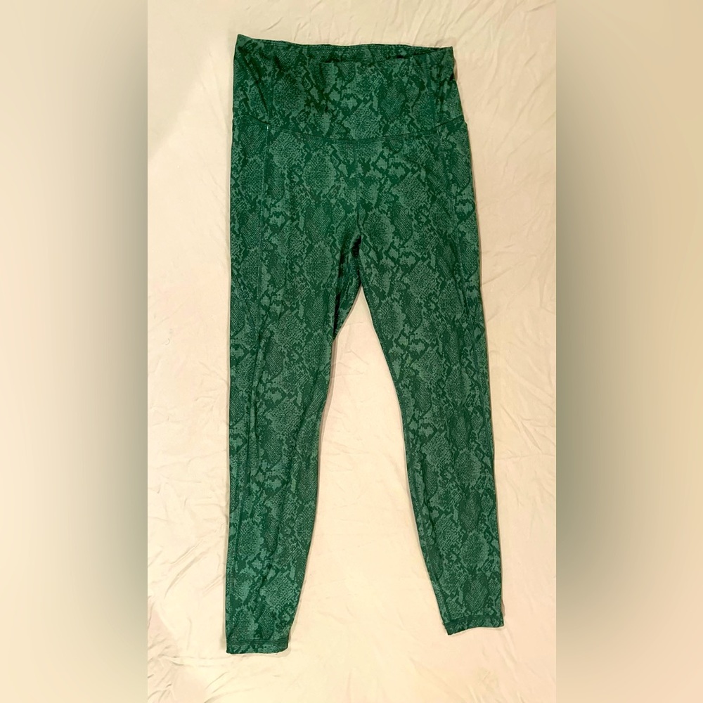 All in motion green reptile workout pants.